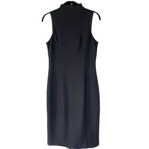 Banana Republic Black Wool Mock Neck MIDI Dress Size 4 Sleeveless